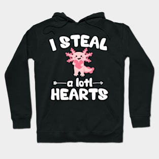 Axolotl Lover Funny Valentines Day Kawaii Anime Steal Hearts Hoodie